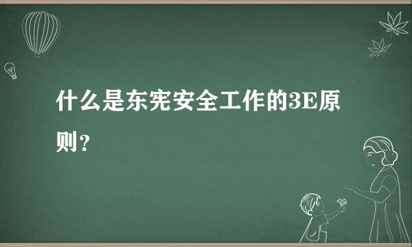 什么是东宪安全工作的3E原则？