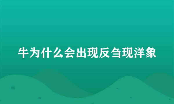 牛为什么会出现反刍现洋象