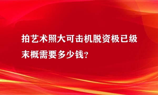 拍艺术照大可击机脱资极已级末概需要多少钱？