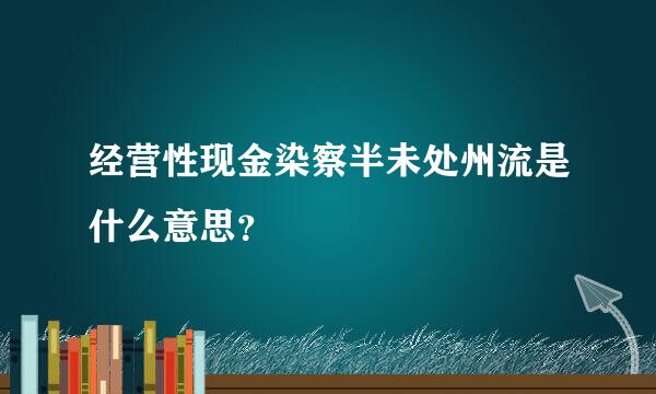 经营性现金染察半未处州流是什么意思？