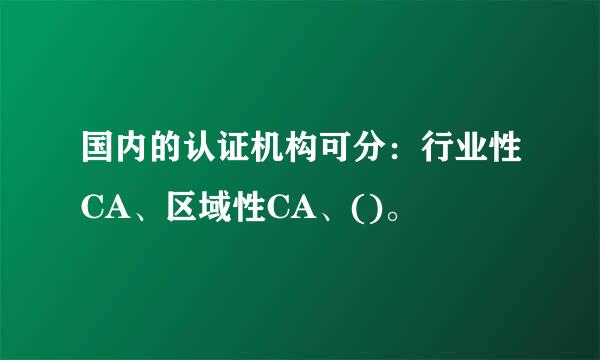 国内的认证机构可分：行业性CA、区域性CA、()。