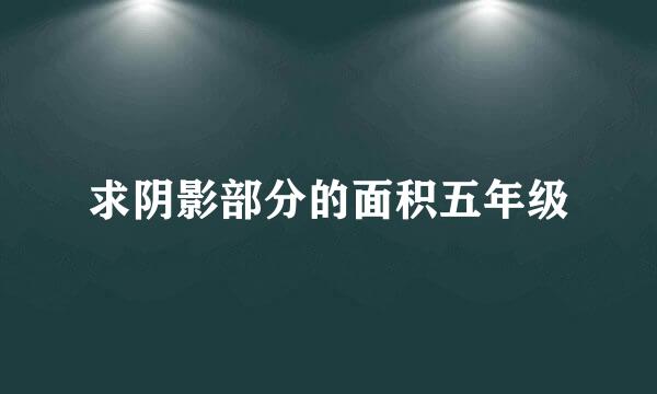 求阴影部分的面积五年级