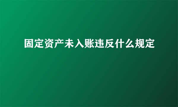 固定资产未入账违反什么规定