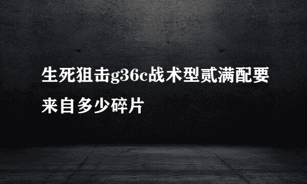 生死狙击g36c战术型贰满配要来自多少碎片