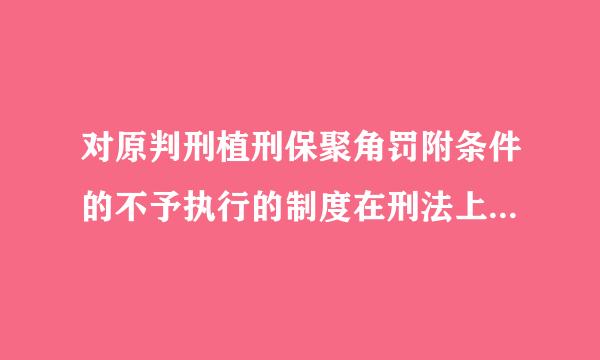 对原判刑植刑保聚角罚附条件的不予执行的制度在刑法上称为：（ ）