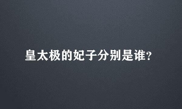 皇太极的妃子分别是谁？