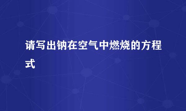 请写出钠在空气中燃烧的方程式