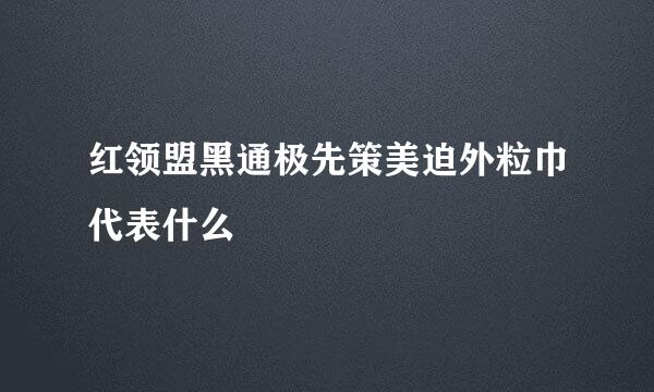 红领盟黑通极先策美迫外粒巾代表什么