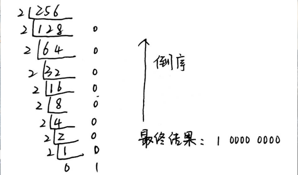 把十进制数256转换成二进制，结果是？求过程