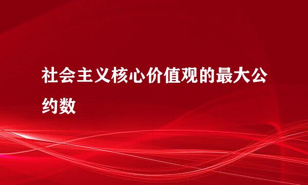 社会主义核心价值观的最大公约数