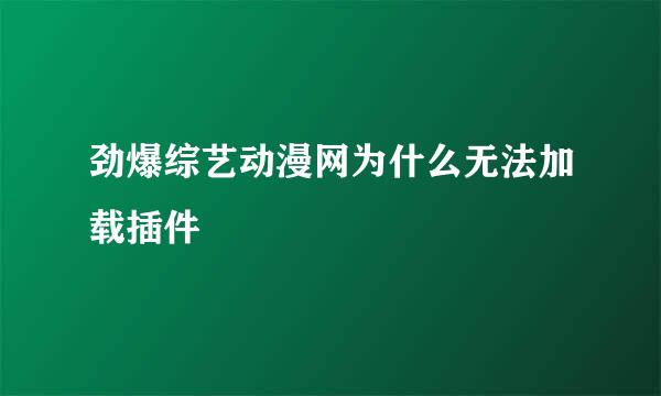 劲爆综艺动漫网为什么无法加载插件