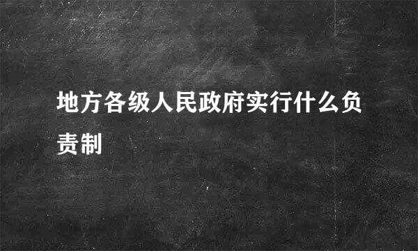 地方各级人民政府实行什么负责制