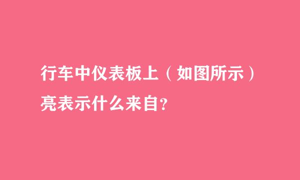 行车中仪表板上（如图所示）亮表示什么来自？