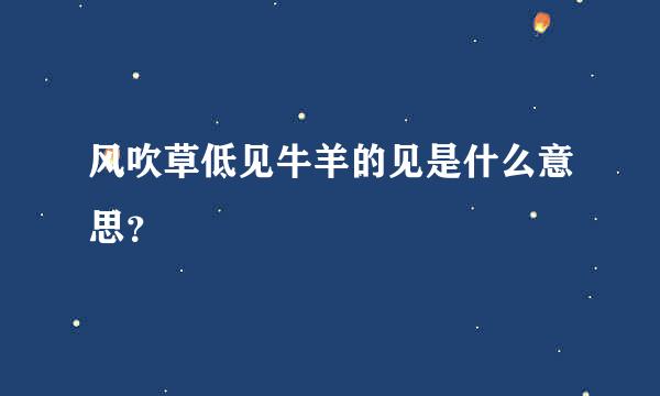 风吹草低见牛羊的见是什么意思？