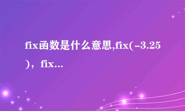 fix函数是什么意思,fix(-3.25)，fix(-3.75)，fix(3.25)，f衡操曲孔ix(3.