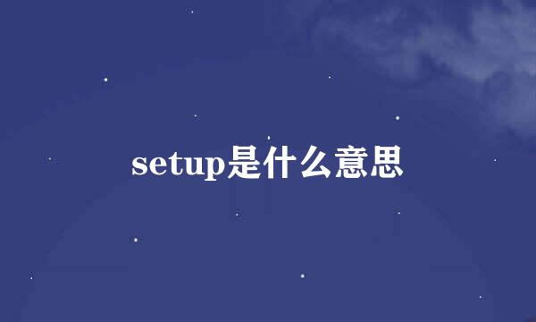 setup是什么意思