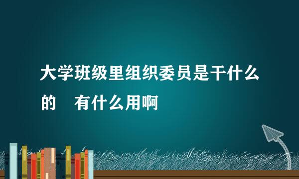 大学班级里组织委员是干什么的 有什么用啊