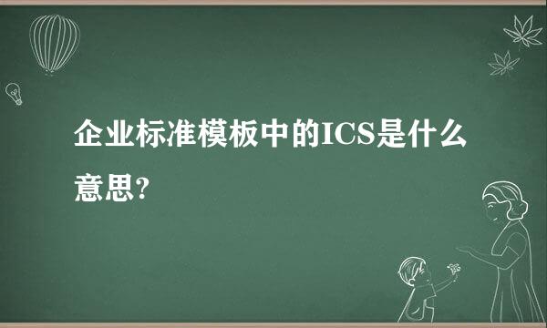 企业标准模板中的ICS是什么意思?