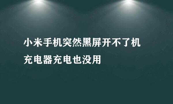 小米手机突然黑屏开不了机 充电器充电也没用