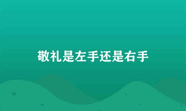 敬礼是左手还是右手