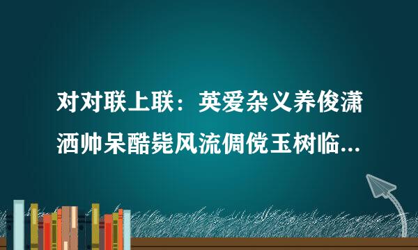 对对联上联：英爱杂义养俊潇洒帅呆酷毙风流倜傥玉树临风年少多