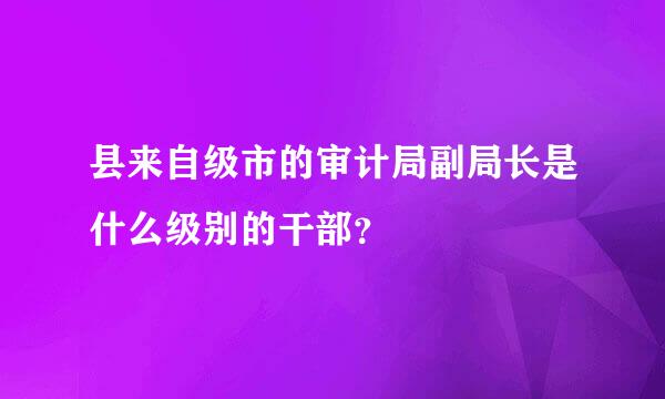 县来自级市的审计局副局长是什么级别的干部？