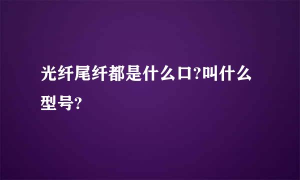 光纤尾纤都是什么口?叫什么型号?