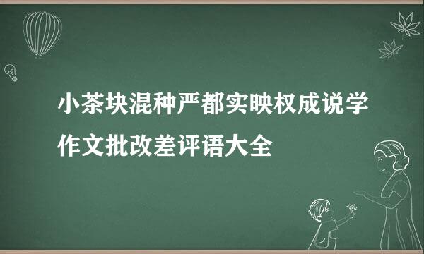 小茶块混种严都实映权成说学作文批改差评语大全