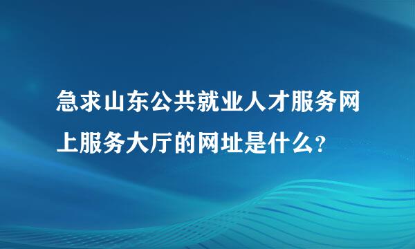 急求山东公共就业人才服务网上服务大厅的网址是什么？