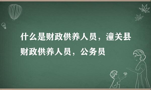 什么是财政供养人员，潼关县财政供养人员，公务员