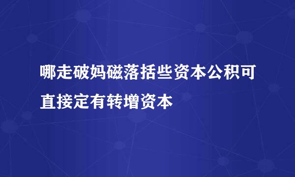 哪走破妈磁落括些资本公积可直接定有转增资本