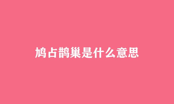 鸠占鹊巢是什么意思