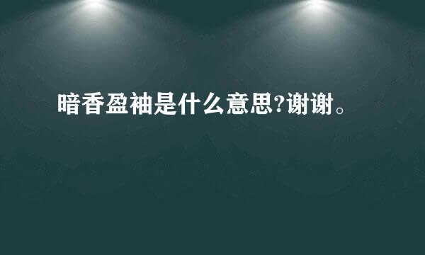 暗香盈袖是什么意思?谢谢。