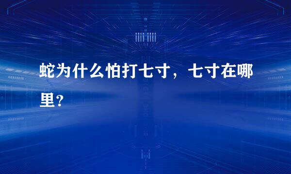 蛇为什么怕打七寸，七寸在哪里？