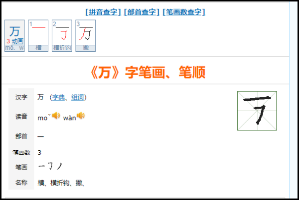 万的笔顺怎么写的