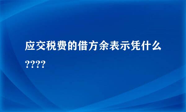 应交税费的借方余表示凭什么????