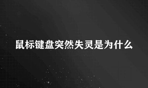 鼠标键盘突然失灵是为什么