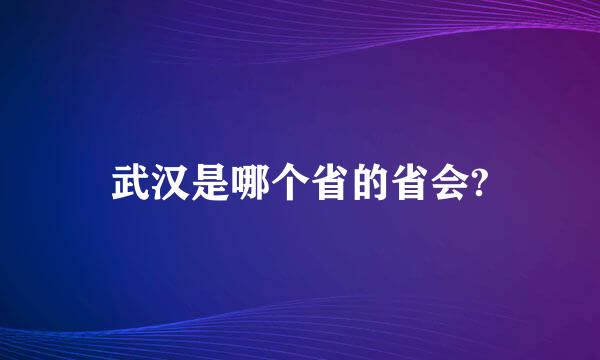 武汉是哪个省的省会?