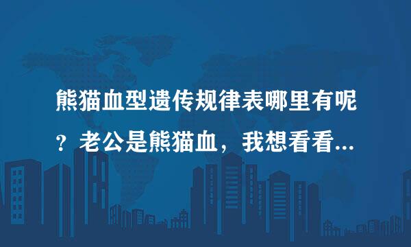 熊猫血型遗传规律表哪里有呢？老公是熊猫血，我想看看会不会遗传给孩子。