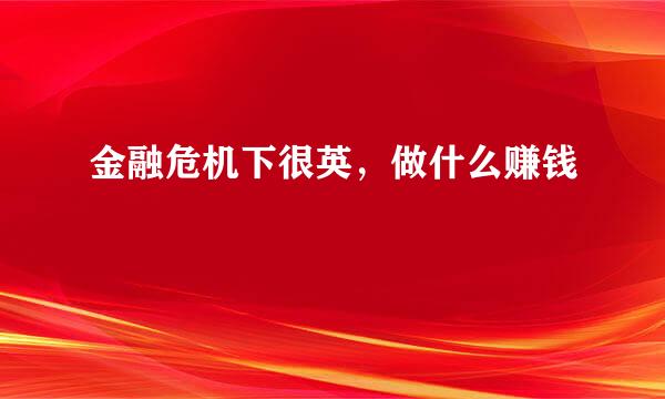 金融危机下很英，做什么赚钱