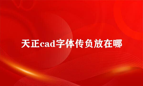 天正cad字体传负放在哪