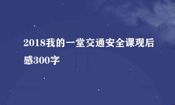 2018我的一堂交通安全课观后感300字