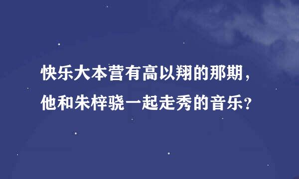 快乐大本营有高以翔的那期，他和朱梓骁一起走秀的音乐？