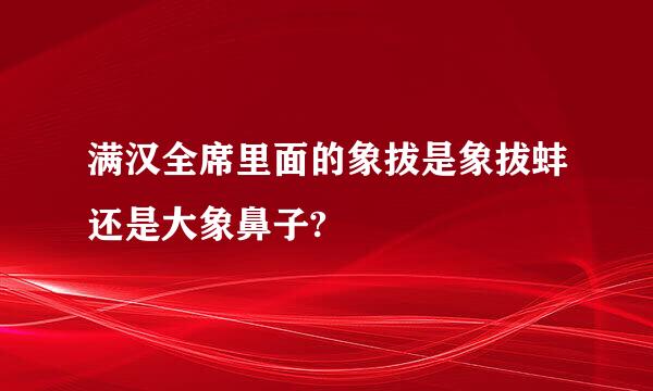 满汉全席里面的象拔是象拔蚌还是大象鼻子?