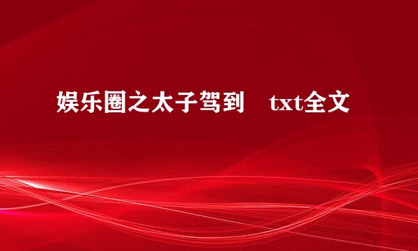 娱乐圈之太子驾到 txt全文