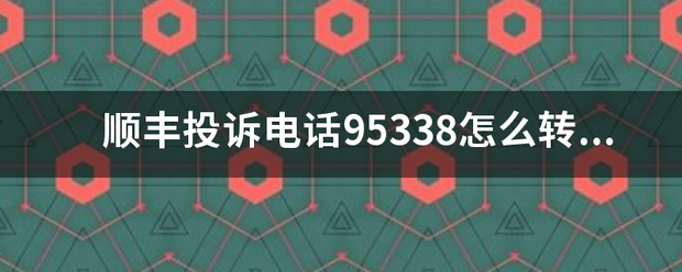 顺来自丰投诉电话95338怎么转人工？