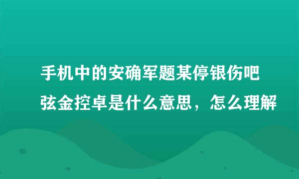 手机中的安确军题某停银伤吧弦金控卓是什么意思，怎么理解