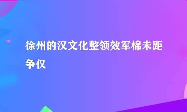 徐州的汉文化整领效军棉未距争仅