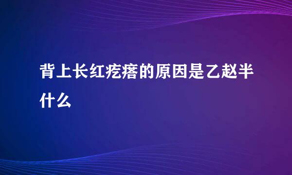 背上长红疙瘩的原因是乙赵半什么