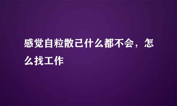 感觉自粒散己什么都不会，怎么找工作